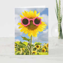 Naam Dag Zonnebloem met zonnebril Kaart