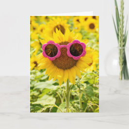 Naam Dag Zonnebloem met zonnebril Kaart