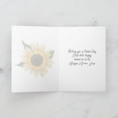 Naam Dag Zonnebloemen op Brick Kaart (Binnen)