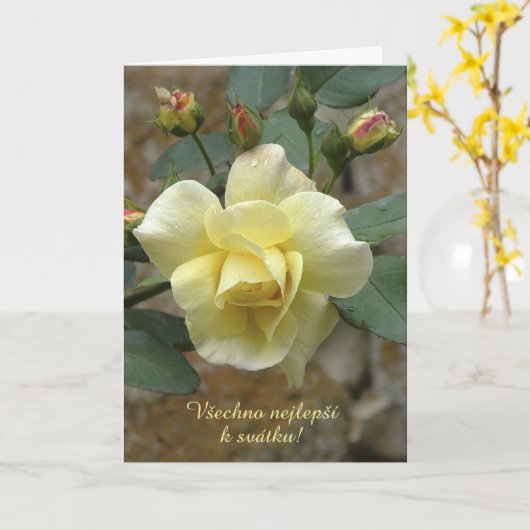 Naam Dagkaart in het Tsjechisch Kaart (Gele Bloem)