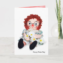 Naam Dagrag pop en madeliefje bouquet Kaart