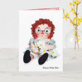 Naam Dagrag pop en madeliefje bouquet Kaart (Gele Bloem)