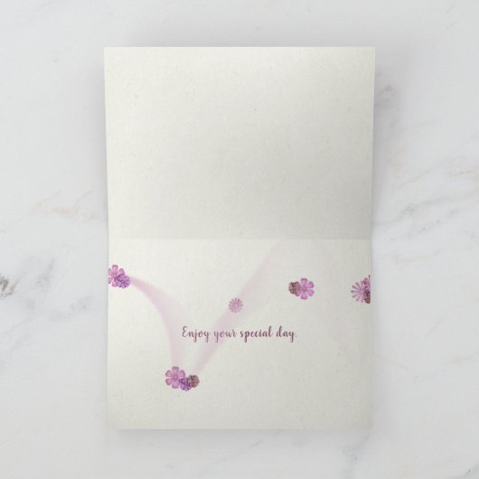 Naam Dagtapijt roos abstracte opmaak Kaart (Binnen)