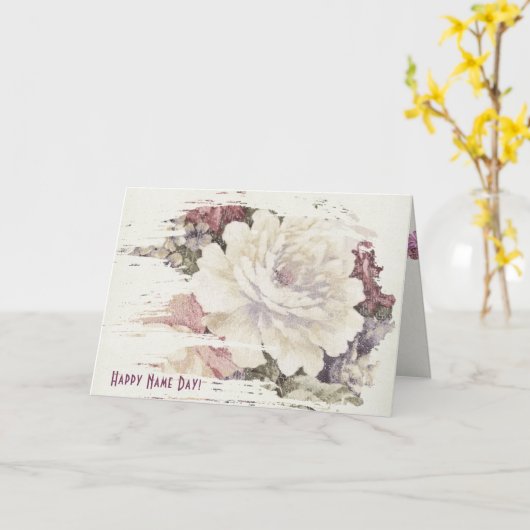 Naam Dagtapijt roos abstracte opmaak Kaart (Gele Bloem)