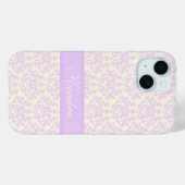Naam damask light paars & crème Case-Mate iPhone case (Achterkant (horizontaal))