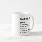Naam Danielle, Bewerkbare naam, Aangepaste naam Koffiemok (Voorkant rechts)