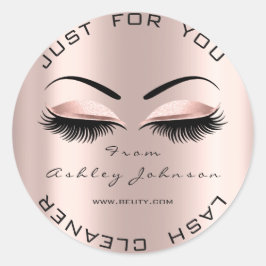 Naam Dank u Lash Cleaner Roos Make-up Artiest Ronde Sticker