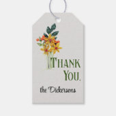 Naam, dank u, papier gevlochten bloemen cadeaulabel (Voorkant)