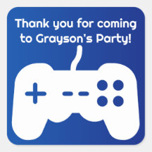 Naam Dank u Party Blue Gaming Sticker