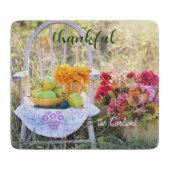 Naam Dankbaar Herfst Wildflowers Klein Glas Snijplank (Voorkant)