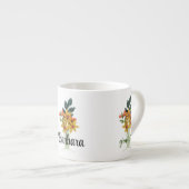 Naam, dankbare Quilled Autumn Flowers 6oz Keepsake Espresso Kop (Voorkant rechts)