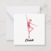 Naam Dans ballerina personalisatie Notitiekaartje (Voorkant)