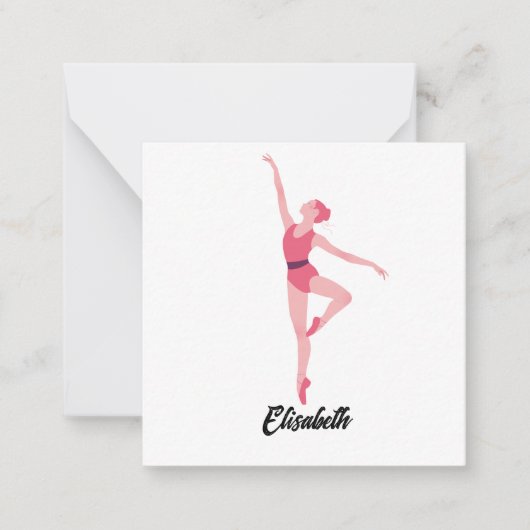 Naam Dans ballerina personalisatie Notitiekaartje (Voorkant)