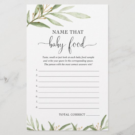 Naam dat baby baby shower groenery gold (Voorkant)