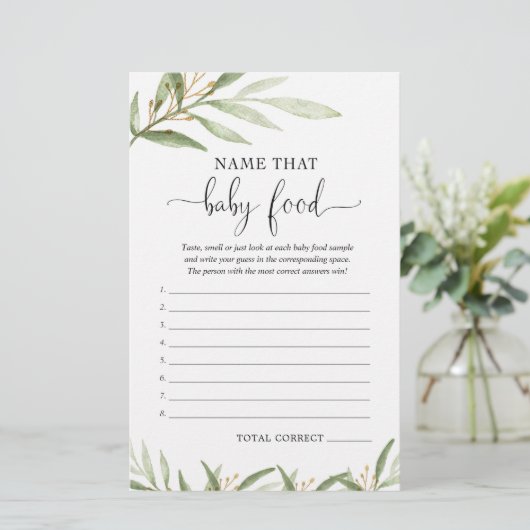 Naam dat baby baby shower groenery gold (Staand voorkant)