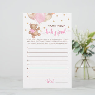 Naam dat Baby Food Game Baby shower Teddy Bear