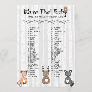 Naam dat Baby game Kaart