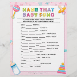 Naam dat Baby Song [Baby Basics Pink] Briefhoofd