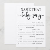 Naam dat Baby Song Baby shower Game Programmakaart (Voorkant / Achterkant)