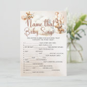 NAAM DAT BABY SONG Baby shower Game Schattige Beer Kaart (Staand voorkant)
