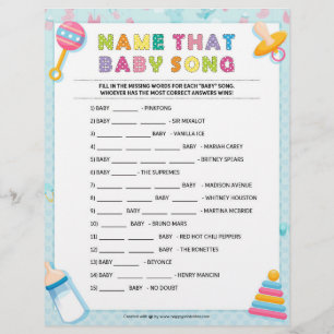 Naam dat Baby Song [Basics Blue] Briefhoofd