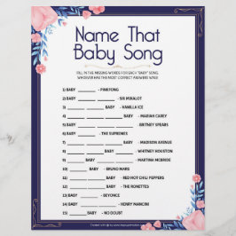 Naam dat Baby Song [Floral Lijst] Briefhoofd
