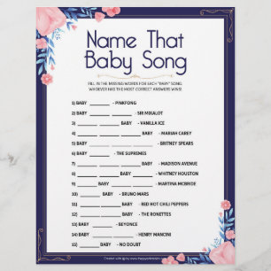Naam dat Baby Song [Floral Lijst] Briefhoofd