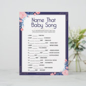 Naam dat Baby Song [Floral Lijst] Briefhoofd (Staand voorkant)