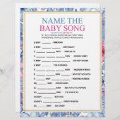 Naam dat Baby Song [Floral Waterverven] Briefhoofd (Voorkant / Achterkant)