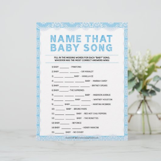 Naam dat Baby Song [Luxury Lace [Blue]] Briefhoofd (Staand voorkant)