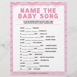 Naam dat Baby Song [Luxury Lace [Roze]] Briefhoofd