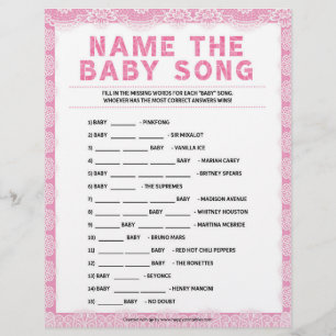 Naam dat Baby Song [Luxury Lace [Roze]] Briefhoofd