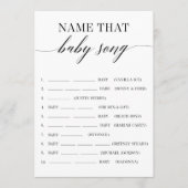 Naam dat Baby Song Minimalist Baby shower Game Programmakaart (Voorkant)
