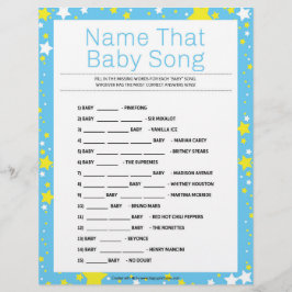 Naam dat Baby Song [Sterrennacht Blue] Briefhoofd