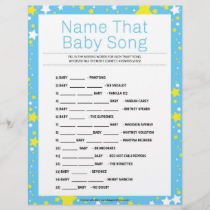 Naam dat Baby Song [Sterrennacht Blue] Briefhoofd