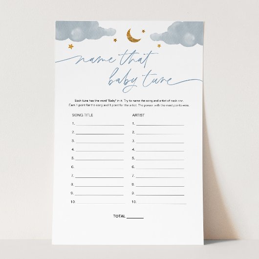 Naam dat Baby Tune Twinkle Star Baby shower Game