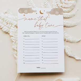 Naam dat Baby Tune Twinkle Star Baby shower Game Kaart