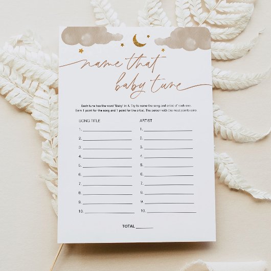 Naam dat Baby Tune Twinkle Star Baby shower Game Kaart