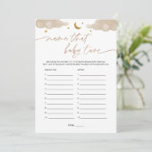 Naam dat Baby Tune Twinkle Star Baby shower Game Kaart (Staand voorkant)