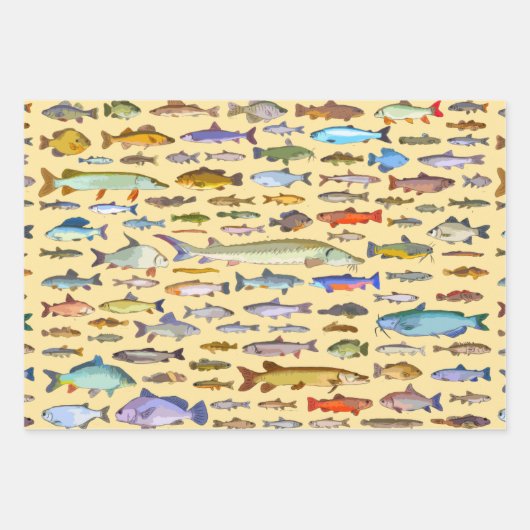 Naam dat Fish Sports Fisherman Gift Vist Inpakpapier Vel (Voorkant 2)
