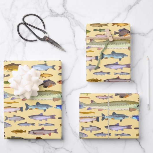 Naam dat Fish Sports Fisherman Gift Vist Inpakpapier Vel (Voorkant)