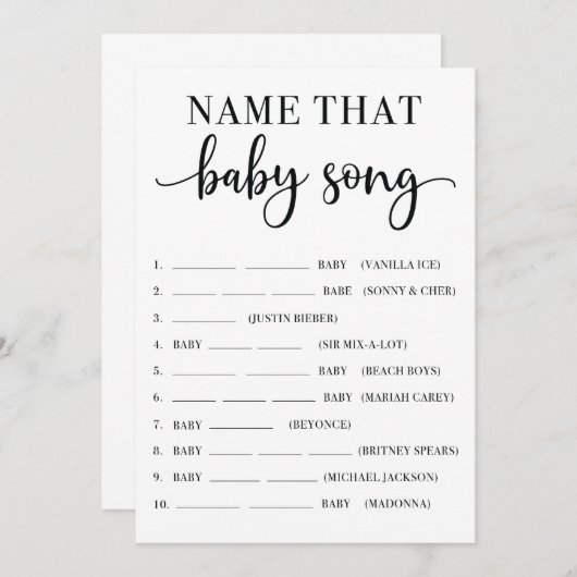 Naam dat het Programma van het Spel van het Baby s Programmakaart (Voorkant / Achterkant)