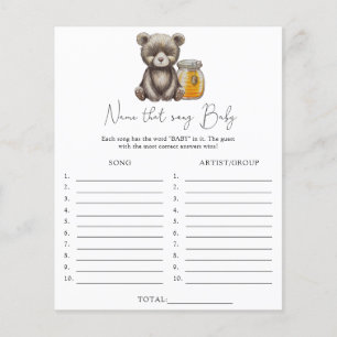 Naam dat het thema baby shower van het lied \ Beer