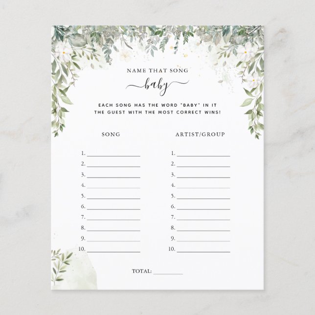 Naam dat liedje | BABY SHOWER (Voorkant)