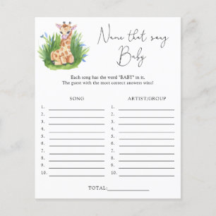 Naam dat liedje \ Giraffe thema baby shower spel