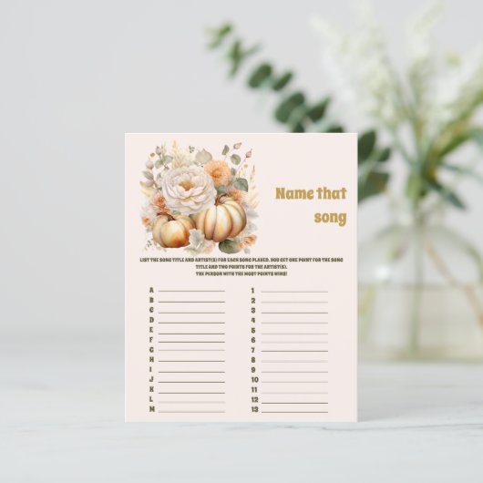 Naam dat nummer Baby shower Game (Staand voorkant)