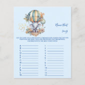 Naam dat nummer Baby shower Game (Voorkant)