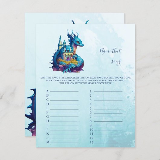 Naam dat nummer Baby shower Game (Voorkant / Achterkant)