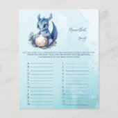 Naam dat nummer Baby shower Game (Voorkant)