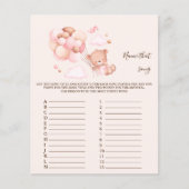 Naam dat nummer Baby shower Game (Voorkant)